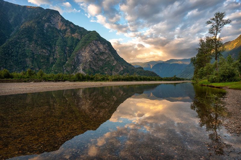 утро, рассвет, лето, алтай, пейзаж, природа, чулышман Рассвет над Чулышманом. фото превью