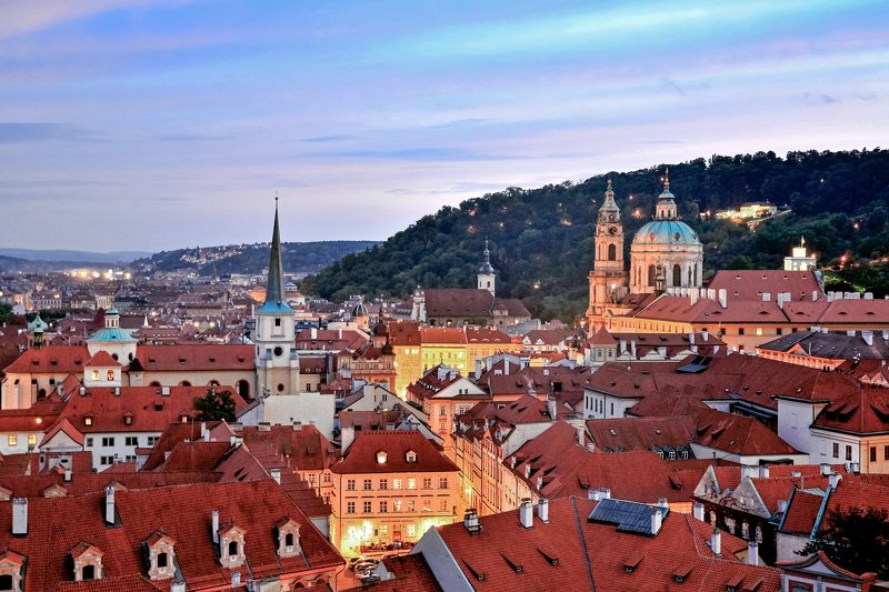 prague, прага, чехия, czech, закат  фото превью