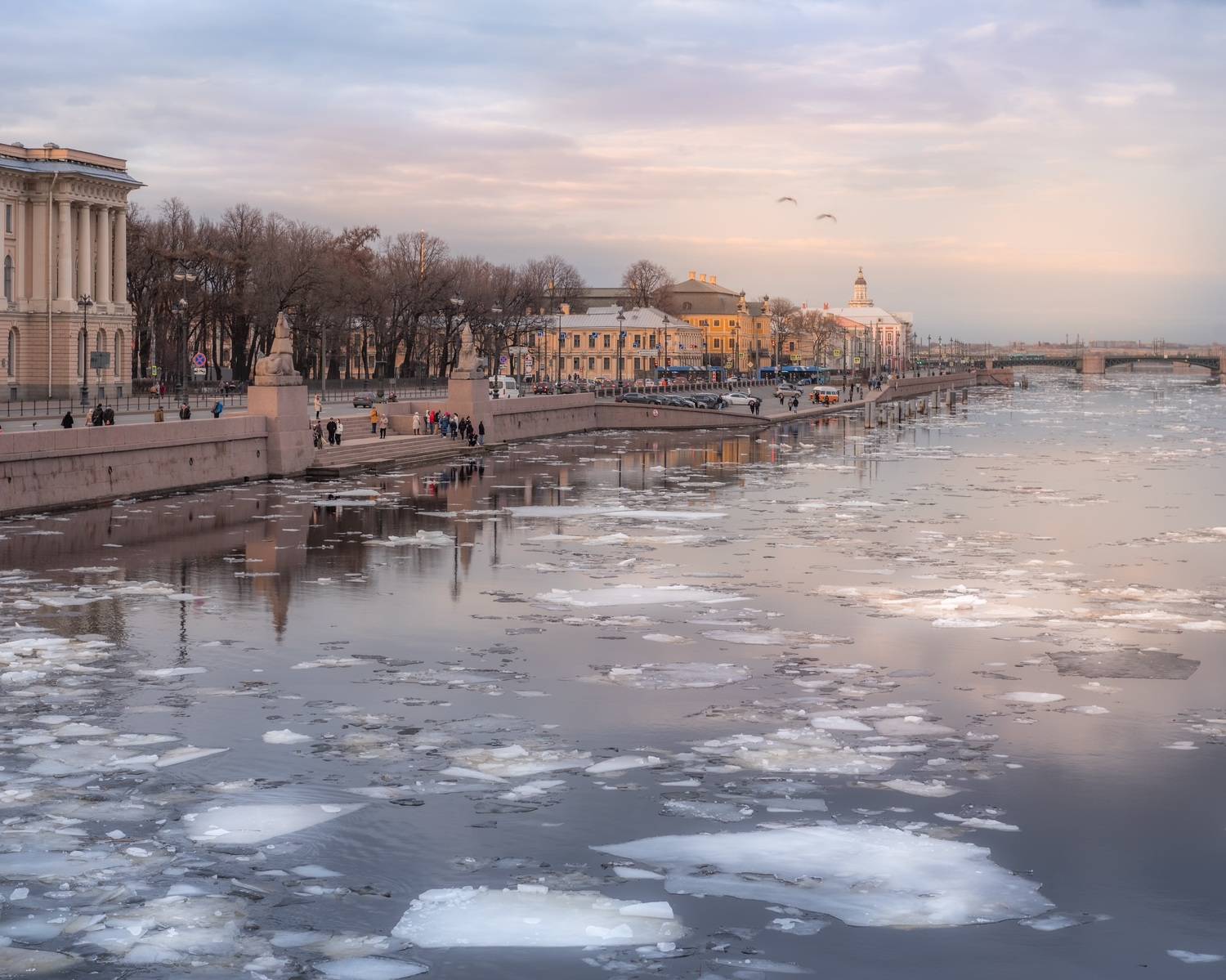 ледоход санкт-петербург нева архитектура набережная река, Khlebnikova Ekaterina