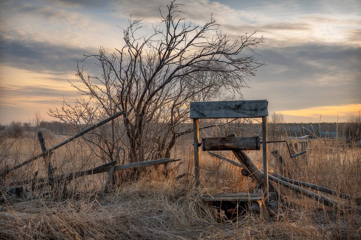 колодец, деревня, село, провинция, глубинка, урал, рассвет, осень, пейзаж, Гордейко Анна
