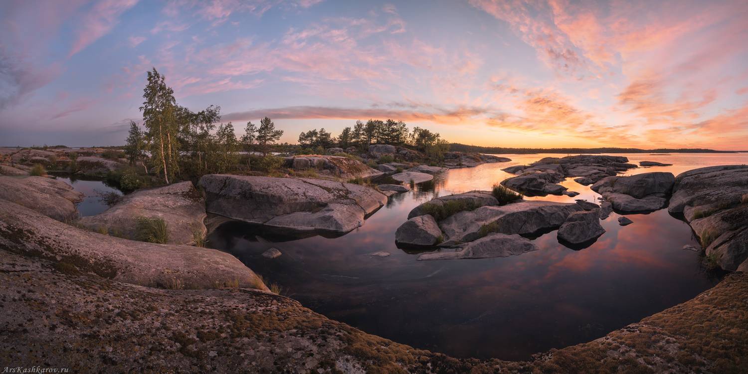 ладога, ладожские шхеры, карелия, северное приладожье, скалистые острова, сосны, белые ночи, Арсений Кашкаров