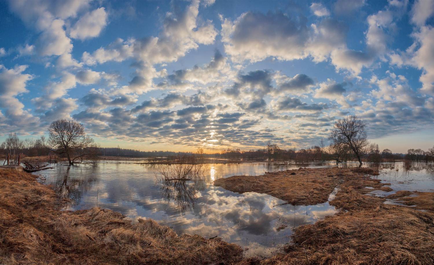весна, река, облака, Свистков Александр