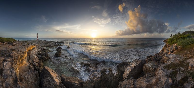 cancun, mexico,carribean,ocean,sunrise,lighthouse, Beacon of Dawn фото превью