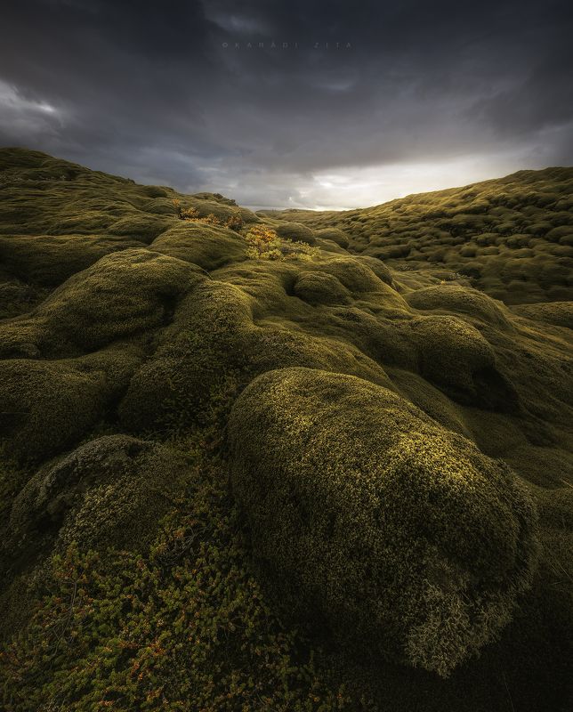 iceland, sunset, landscape, sky, sun, lavafield, mountains, panorama Mossy Lava Field In Iceland фото превью