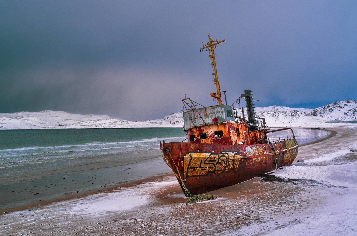 Россия, Териберка, корабль, Баренцево море, Лариса Дука
