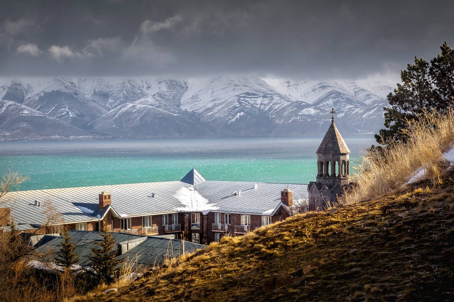 кавказ, армения, armenia, горы,  озеро, горное озеро, зима, монастырь, севан, Zakharov Armen