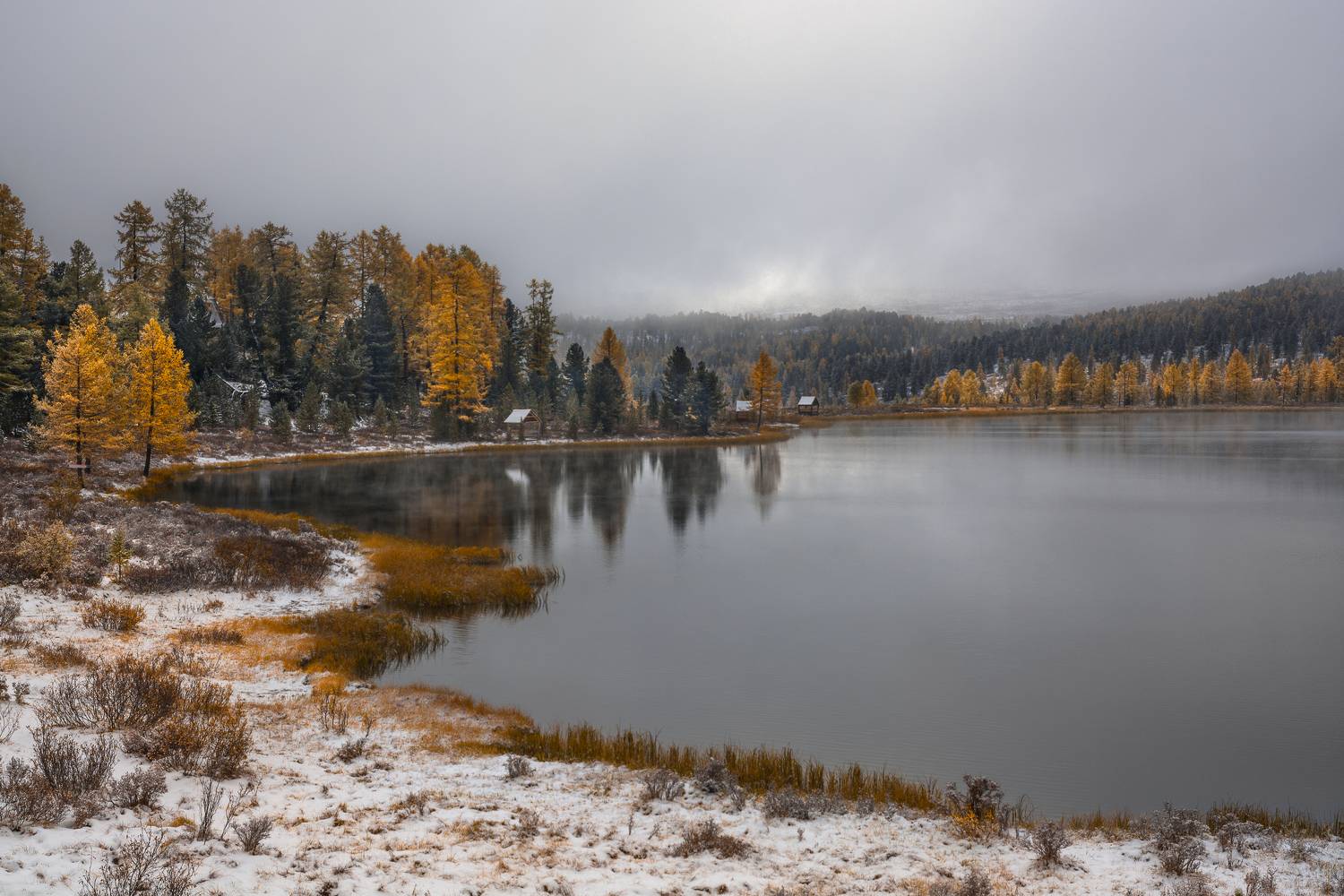 россия, горный алтай,озеро,осень, пасмурно, Андрей Поляков