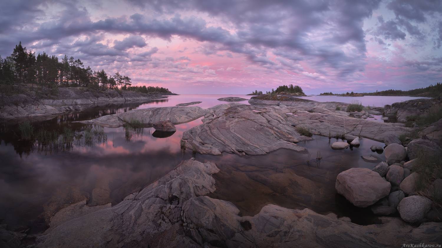 ладога, ладожские шхеры, карелия, северное приладожье, скалистые острова, сосны, белые ночи, Арсений Кашкаров