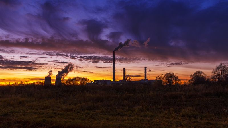 Мытиши, ТЭЦ, закат  фото превью