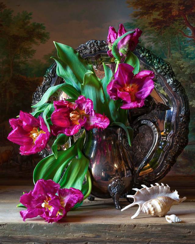 tulips, still life photography, dutch tulips, old masters Glorious Tulips фото превью