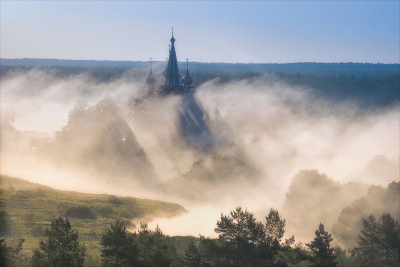 утро, дунилово, рассвет, туман, лето Призрачное Дунилово фото превью