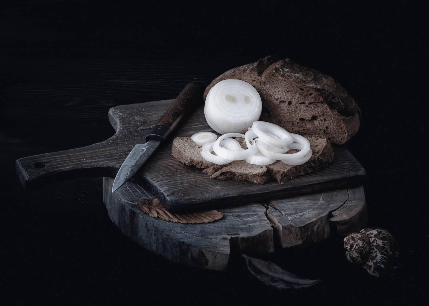 лук, хлеб, натюрморт, перекус, черный хлеб, Стасов Виталий