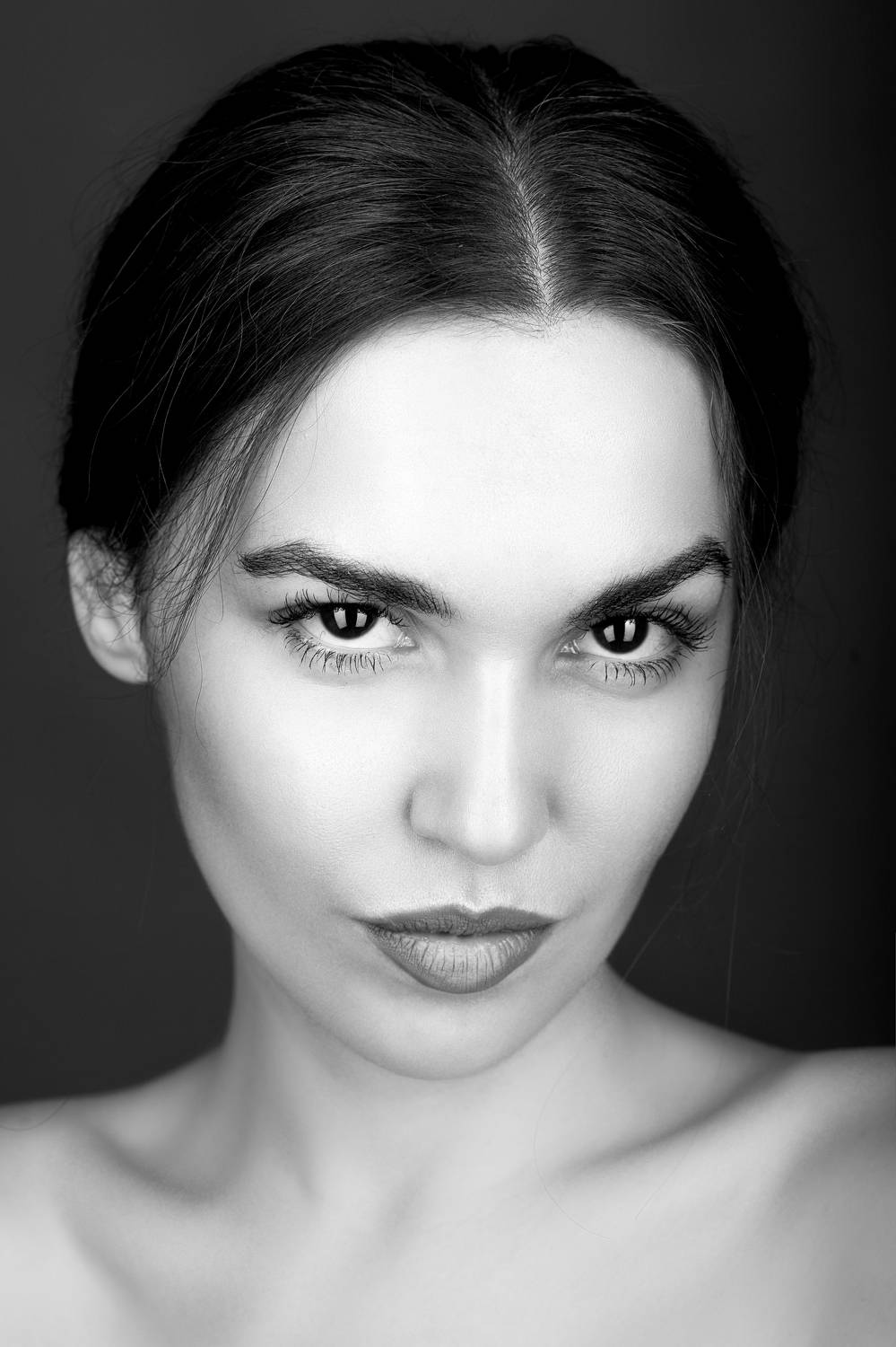 девушка, портрет, глаза, взгляд, чб, Дёгтев Евгений