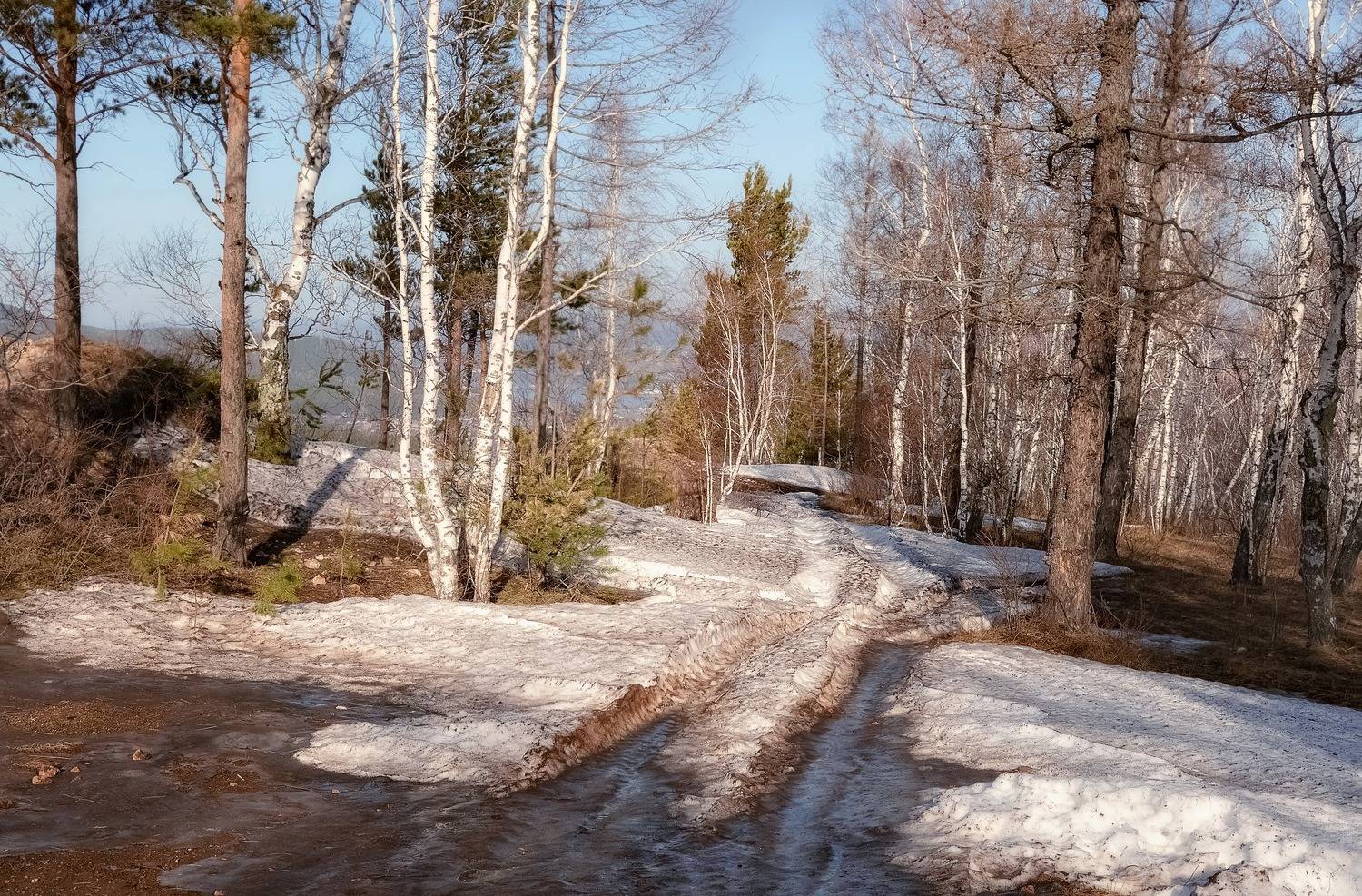 весна, торгашинский хребет, снег, распутица, Фомина Марина
