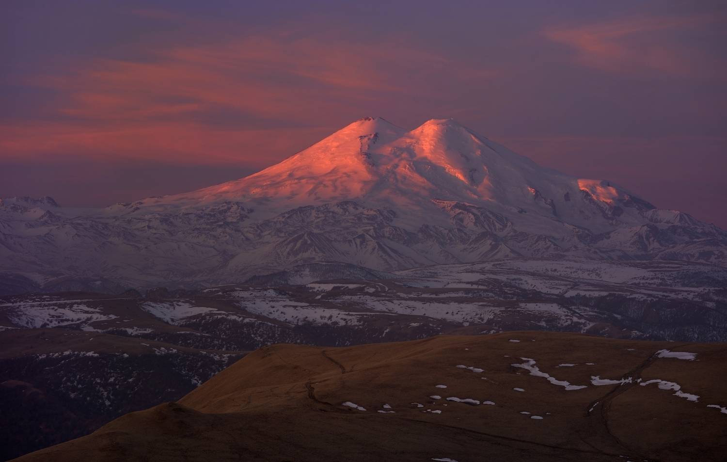 горы весна рассвет эльбрус, Александр Жарников