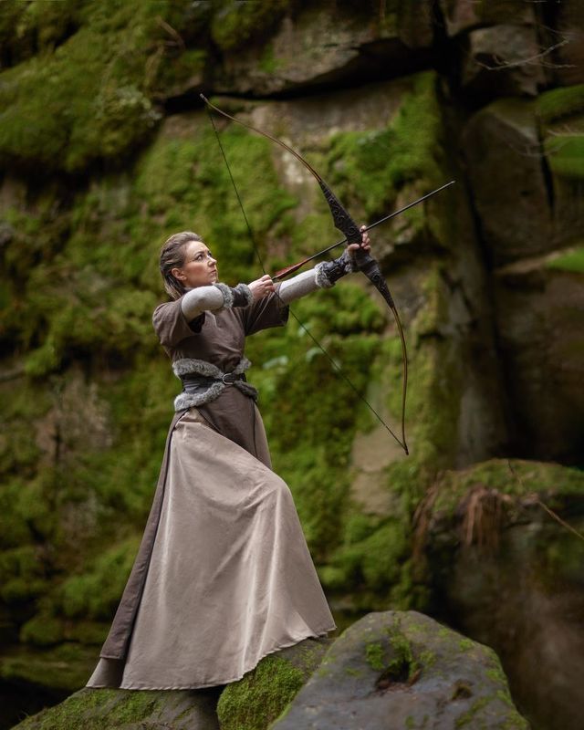 викинг, девушка, воин, лук, лес, охота, сказка, постановка Викинг фото превью