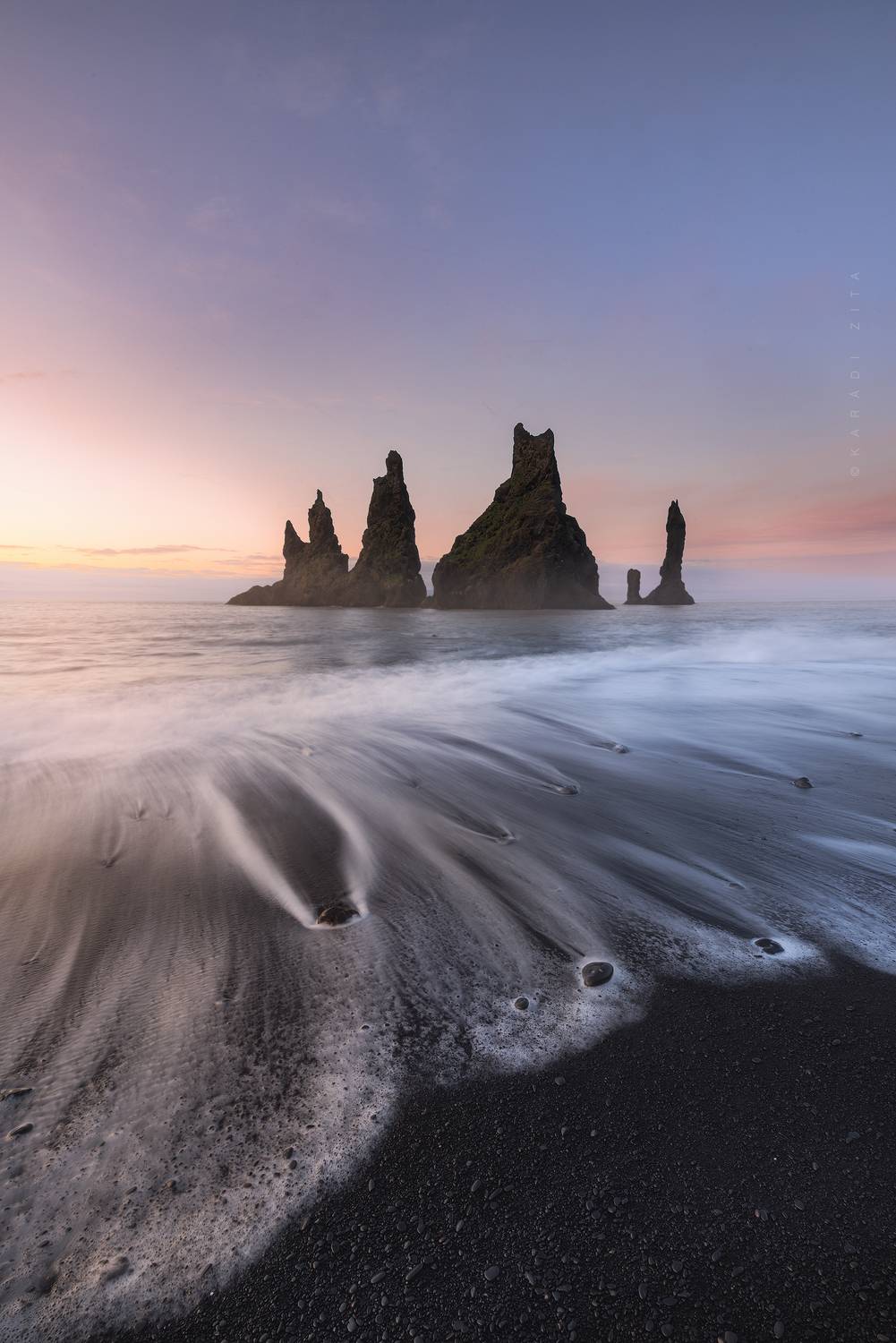 iceland, sunrise, landscape, sky, sun, lights, mountains, mountain, hungarianphotographer, beach, waves, rocks, Kar&aacute;di Zita