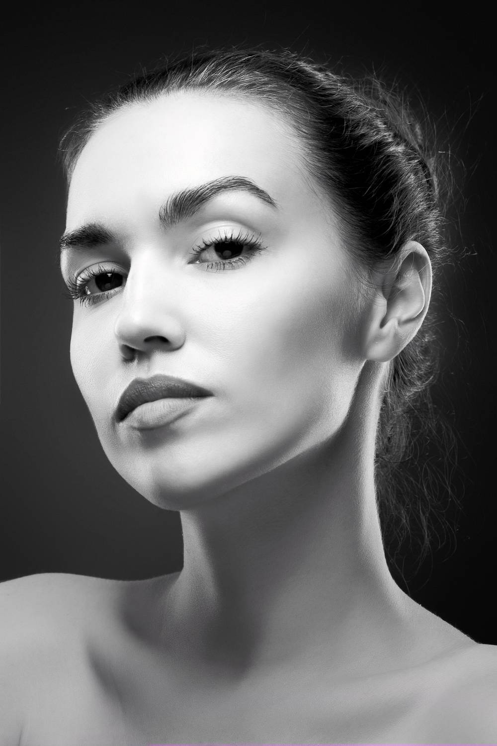 девушка, портрет, взгляд, глаза, чб, Дёгтев Евгений