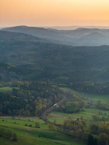 Morning train through the Lusatian mountains
