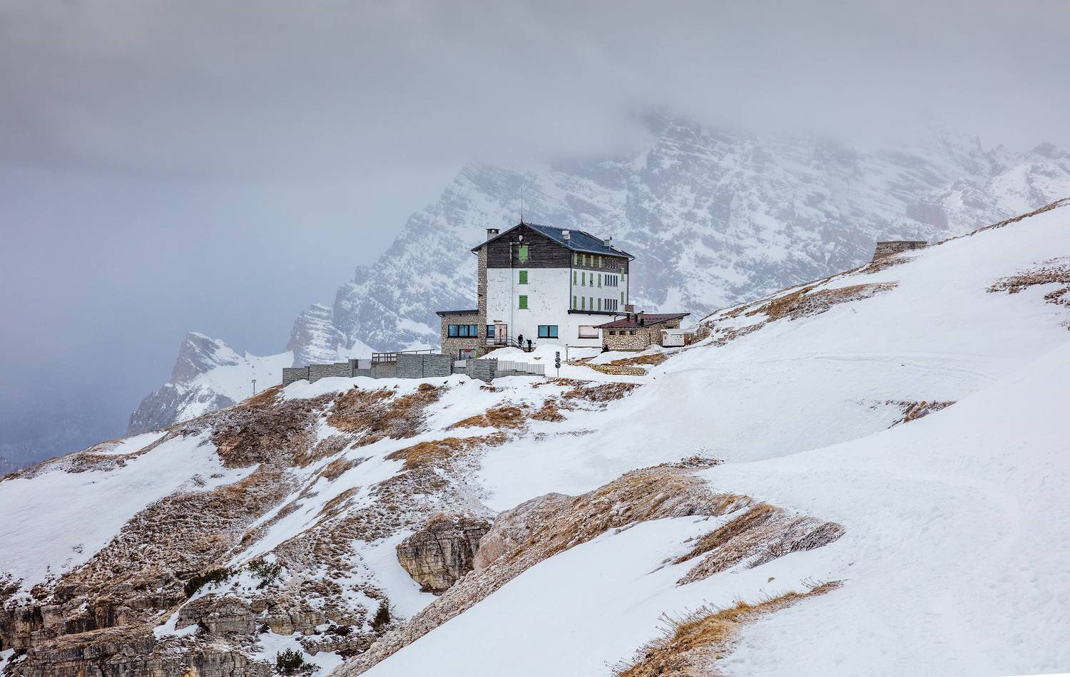 dolomites, alps, mountains, italy, tre cime di lavaredo, rifugio auronzo, winter, snow,  Gregor
