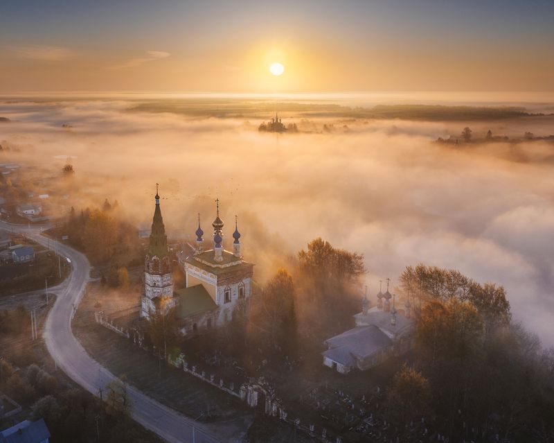 дунилово, ивановская область, туманы, туманное утро, Туманы над Тезой фото превью