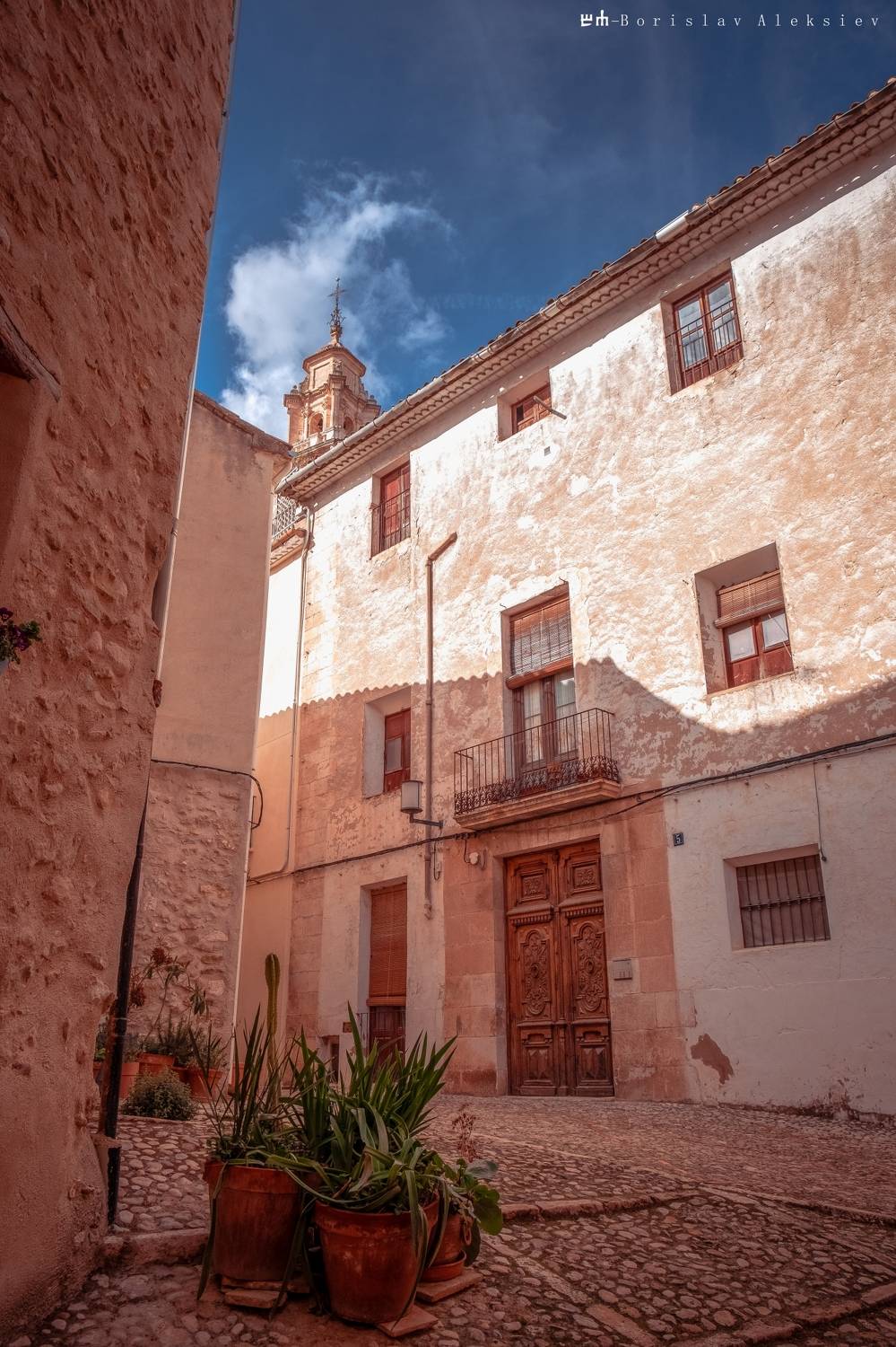 bocairent,travel,light,stone,orange,blue,sky,church,religion,exterior,, Алексиев Борислав