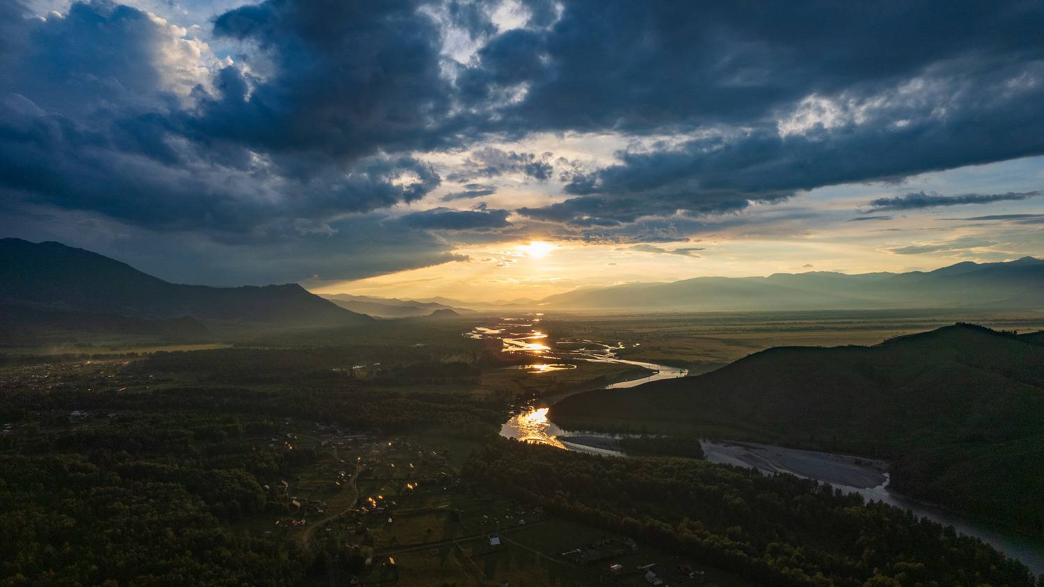 алтай. закат. катунь. река. отражение. замульта, Totoro D