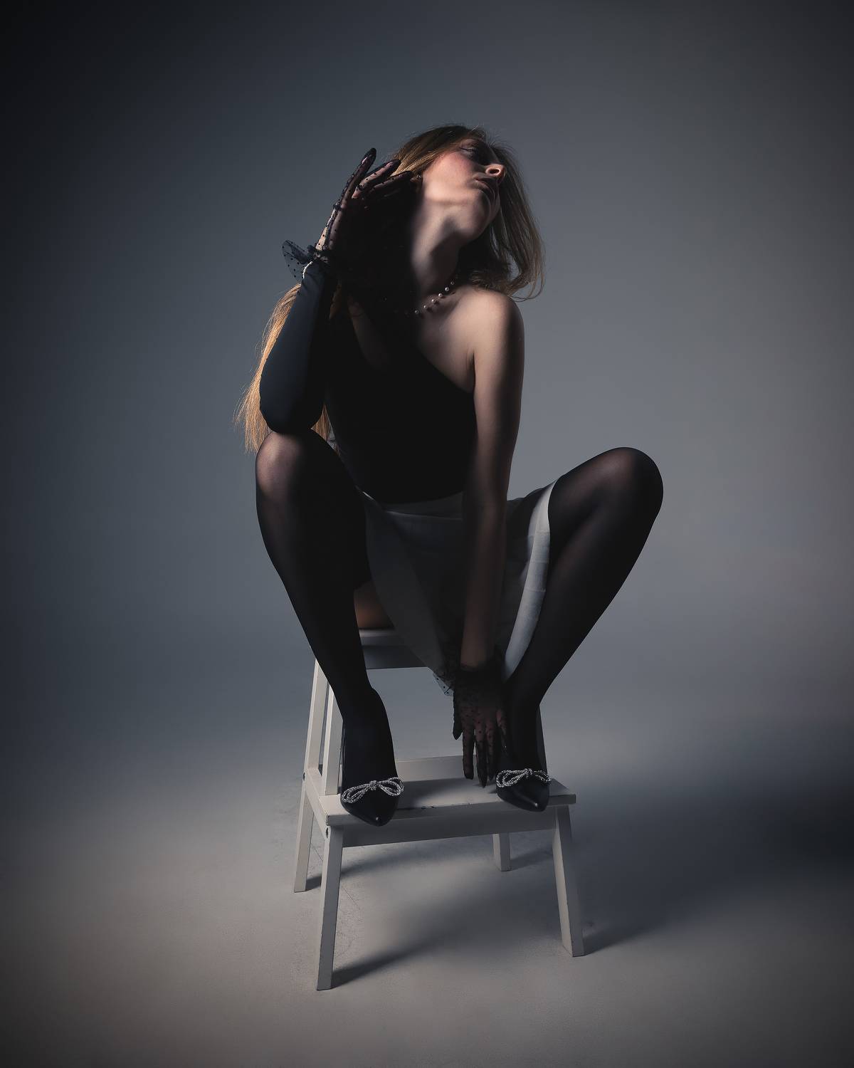 девушка, боди, чулки, портрет, Дмитрий Александров