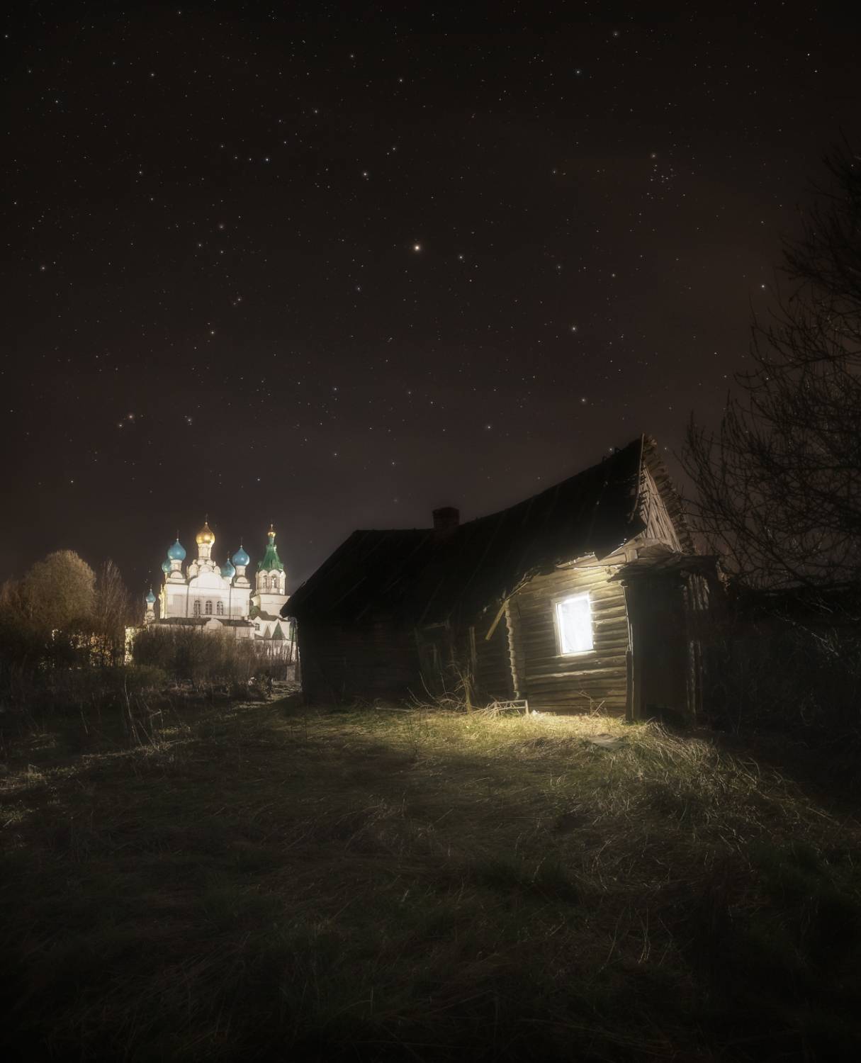 ночь, деревня, астропейзаж, новгородская область, городня, Марголин Алексей