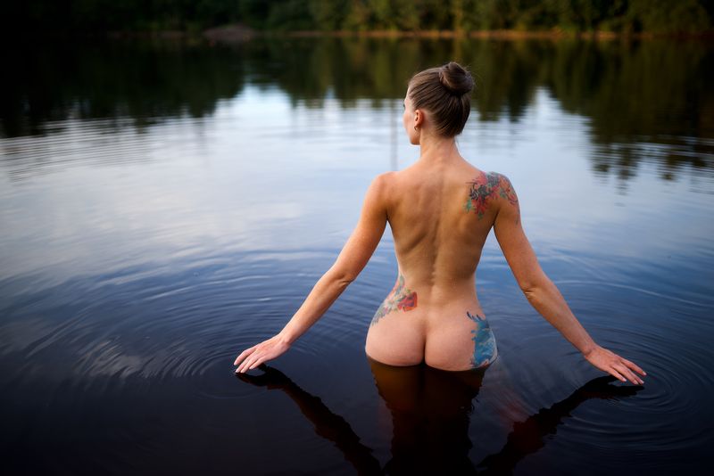 nude, nu, sexy, naked, girl, portrait, summer, beach, sunset Лето фото превью