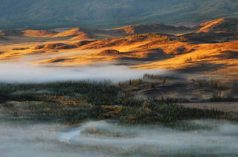 Утренний туман фото превью