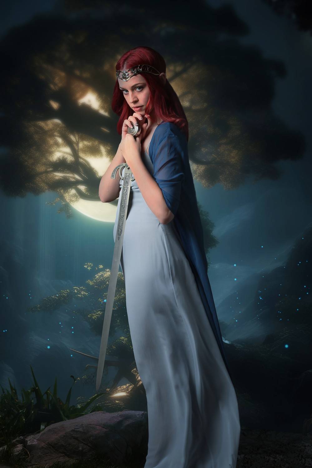 эльфийка, девушка, лес, Sergii Vidov