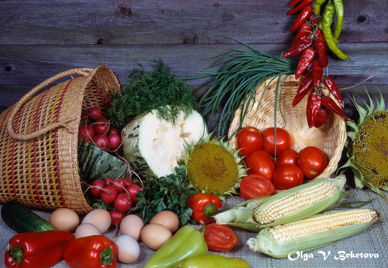 кабачки, помидоры, редис, Бекетова Ольга