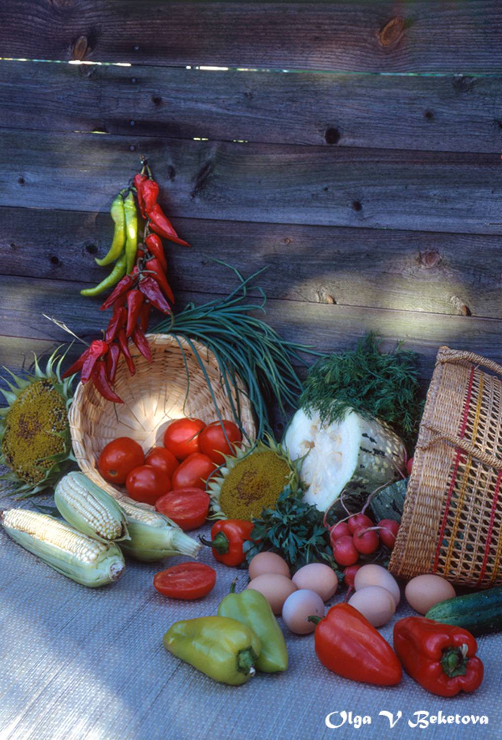 кабачки, помидоры, кукуруза, Бекетова Ольга