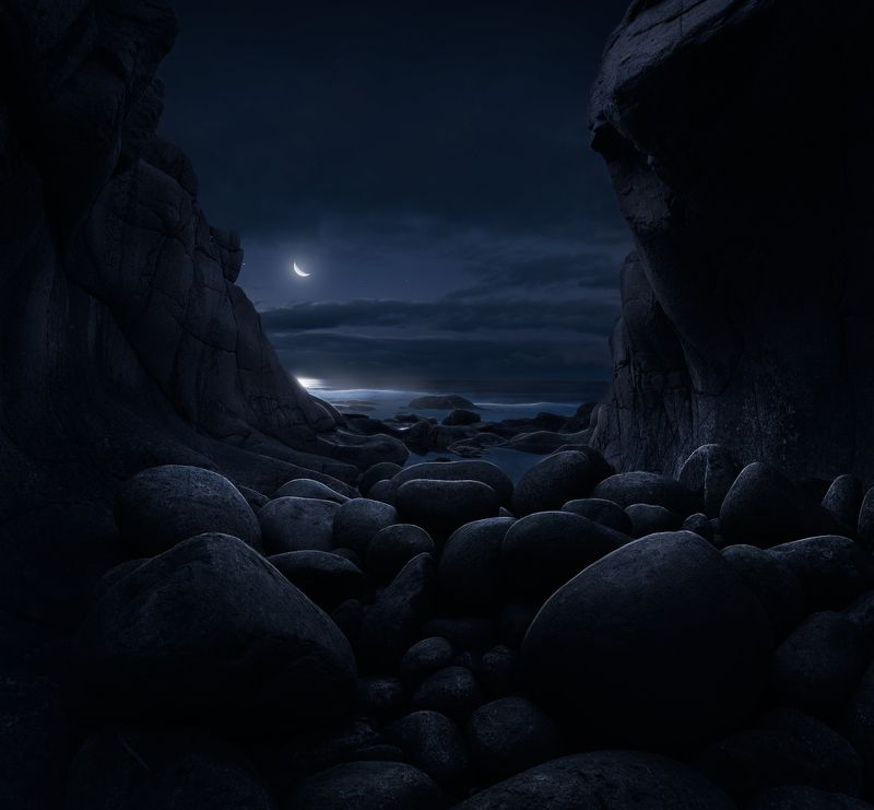 север, кольский, териберка, скалы, фототур, луна Логово дракона фото превью