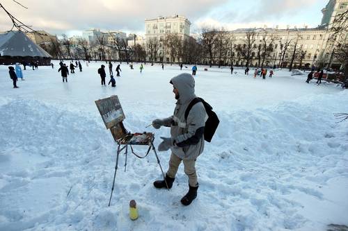 Художник на катке