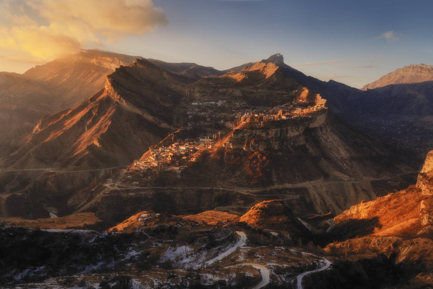 Дагестан Гуниб зима вечер точка Айвазовского, Шишкин Дмитрий