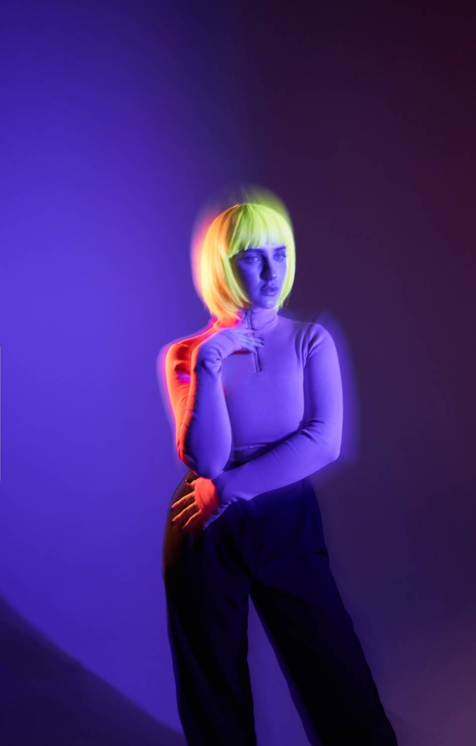 смаз, парик, неон, девушка, современный, мода, фиолетовый , Дарья Комарова