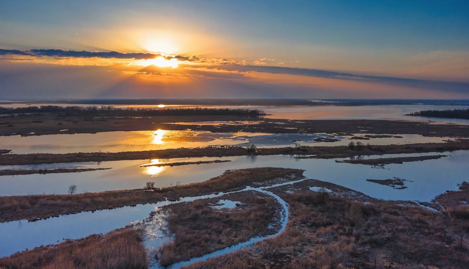 волга, простор, рассвет, Подосинников Максим