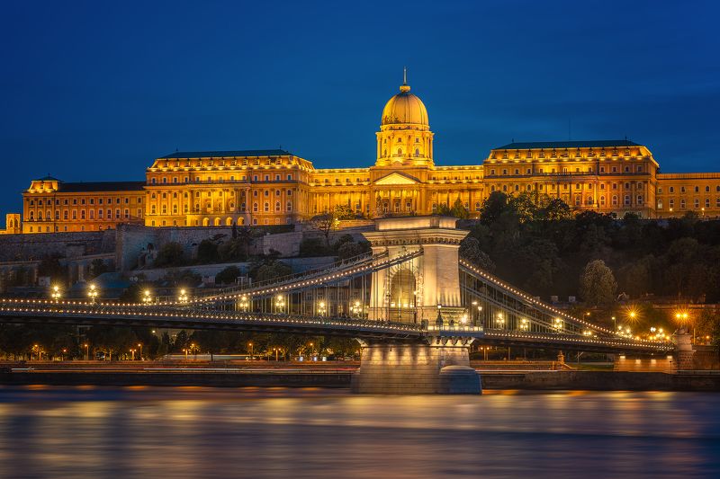 budapest, city, bridge, water, danube, lights, night, sky Budapest фото превью