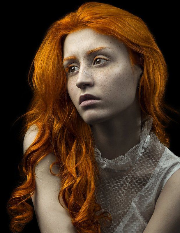 Color, Colorful, Girl, Hair, Orange, Веснушки, Оранжевый, Портрет, Портрет девушки, Рыжая, Цвет P E R F U M E R фото превью