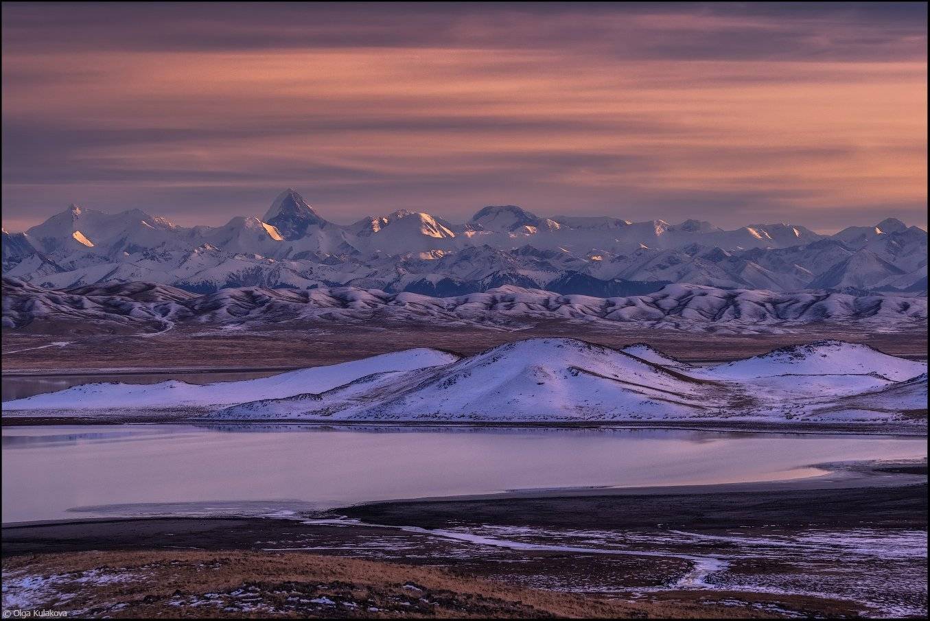 вечер, закат, пик победы, пик хан тенгри, тузколь, тянь-шань, Ольга Кулакова