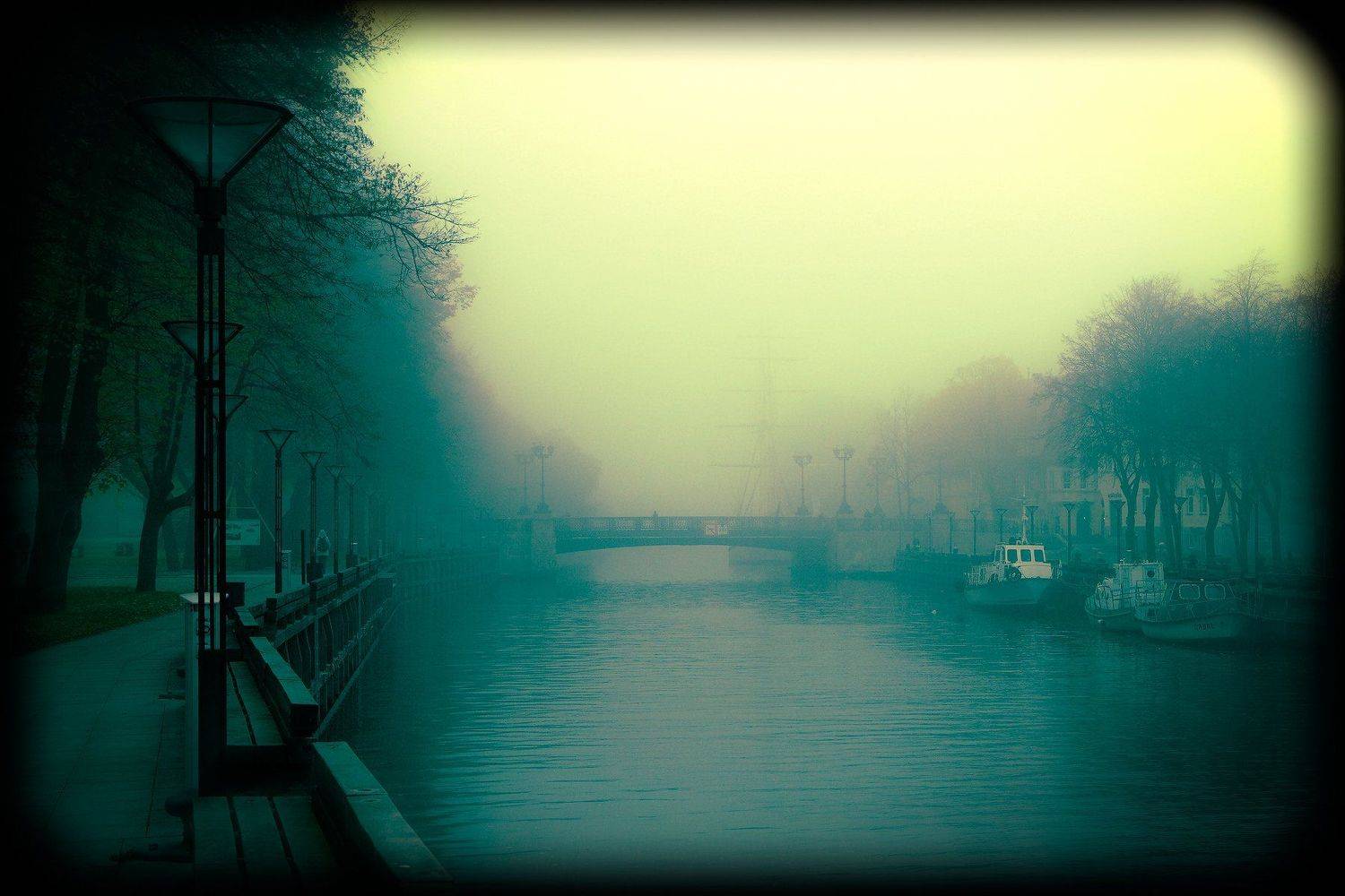 Fog, Klaipeda, Lithuania, Morning, Old city, River, Руслан Болгов (Axe)