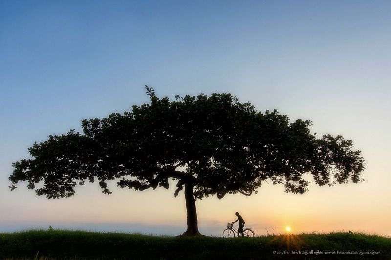 travel landscapes people sunset фото превью