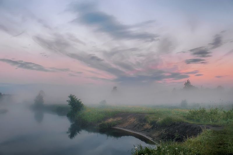 Акварельный рассвет фото превью
