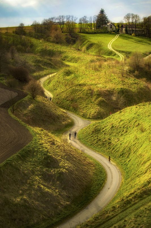 Nature, Road, Mountain, Day, Hill, Grass, Landscape, Rural, Ponidzie, Stradów, Poland, Shire The Shire фото превью