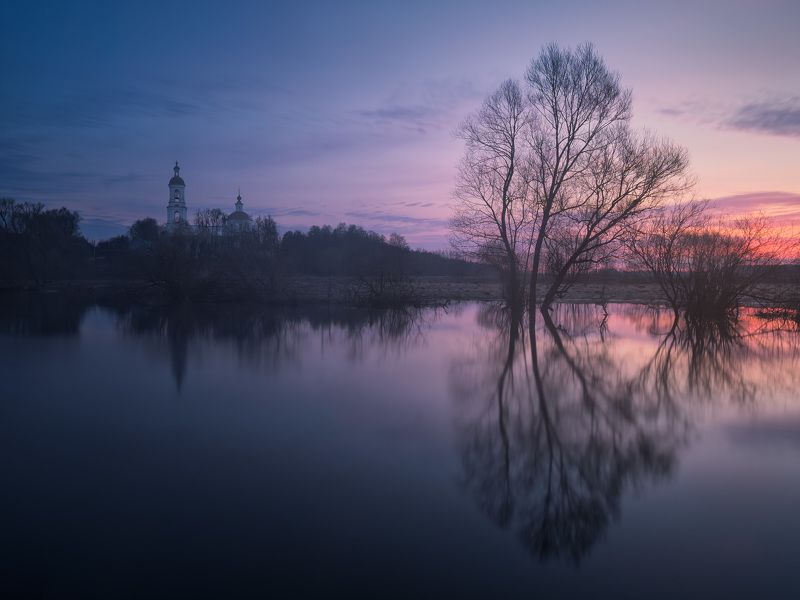 разлив, рассвет, река, весна, россия Рассвет и разлив фото превью