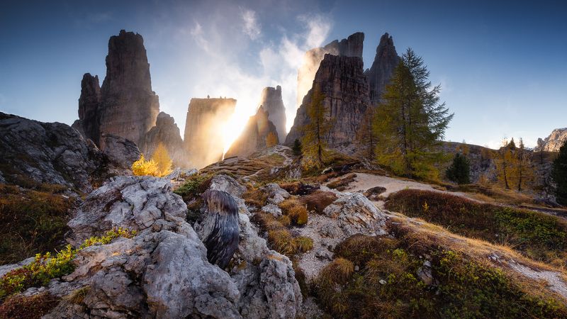 Morning at the Cinque Torri фото превью