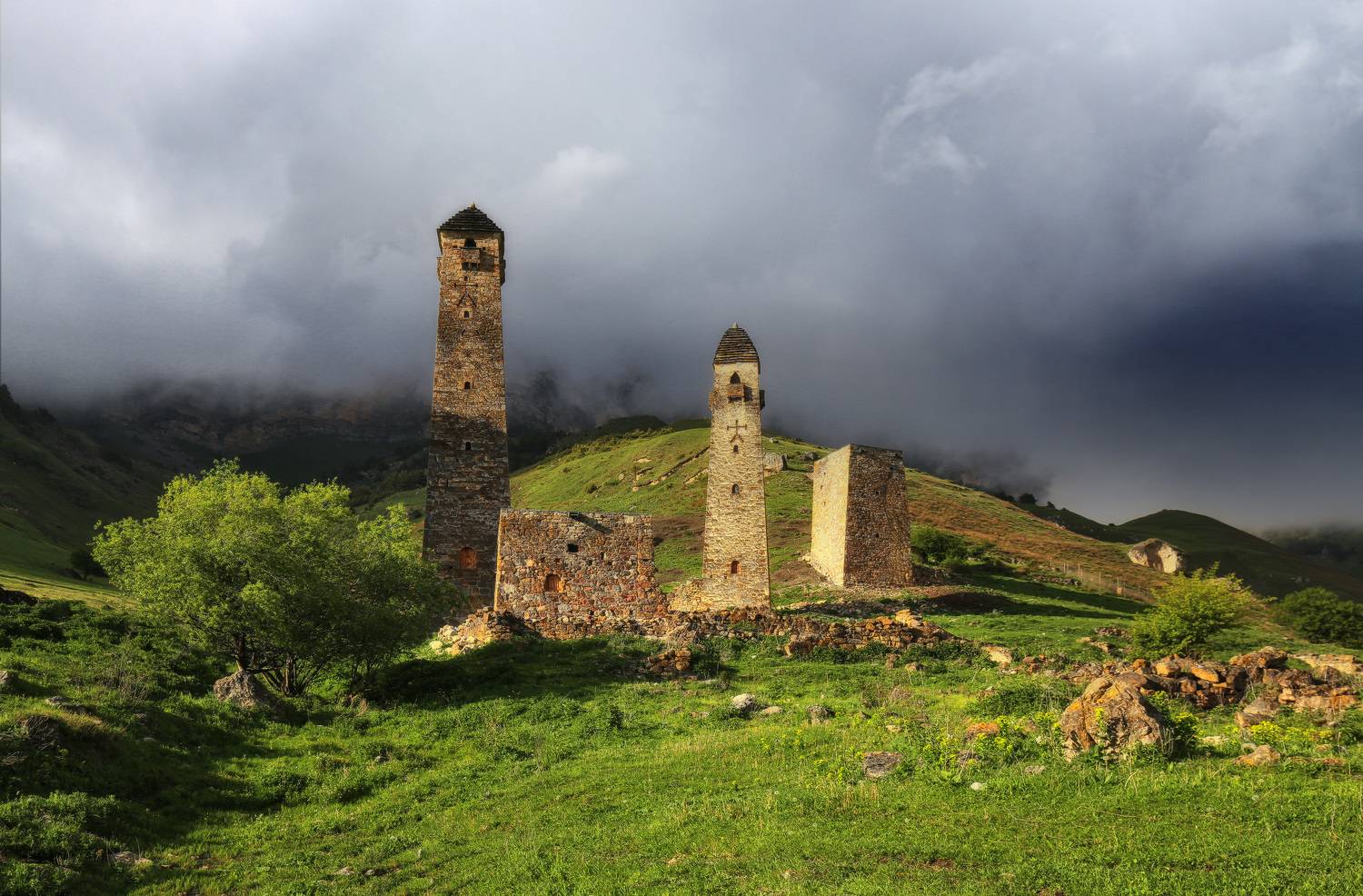 кавказ, ингушетия, большой кавказский хребет, горы, туман, Галина Хвостенко