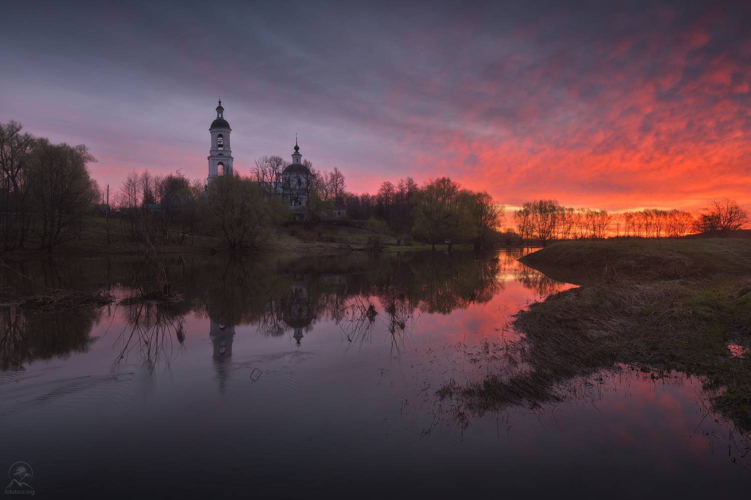 весна, рассвет, разлив, церковь, храм, фототуры на выходные, Гордиенко Анатолий